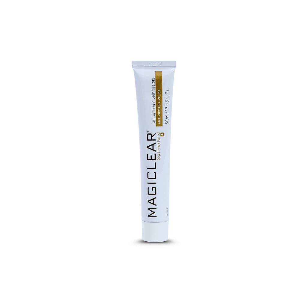 MAGICLEAR Fast Action Gel Suisse, gel clarifiant anti-taches visage, aide a unifier le teint, RivieraCosmedics France